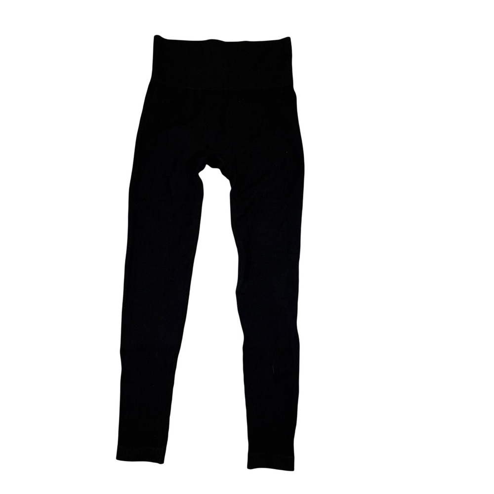 Savvi Ribbed Leggings Womens Size S Black EUC High‎ Waisted Seamless RN160605